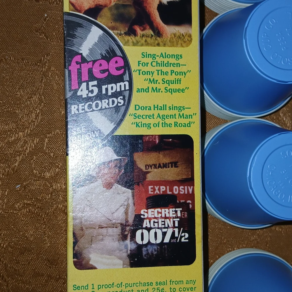 75 Vintage. Collectable Solo Blue Plastic Cups for Bathroom Dispensers